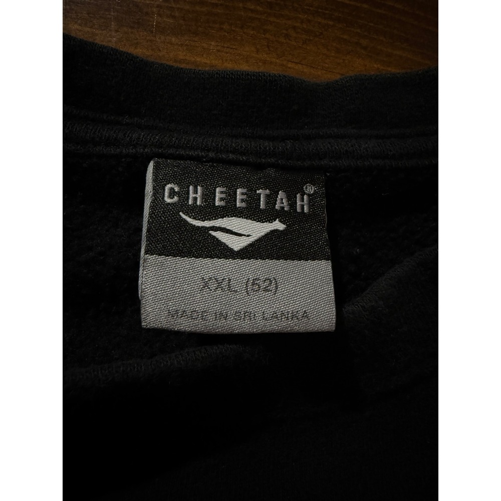 Cheetah Mens Black Crewneck Sweatshirt XXL Cotton Blend Fleece Pullover - Picture 2 of 8